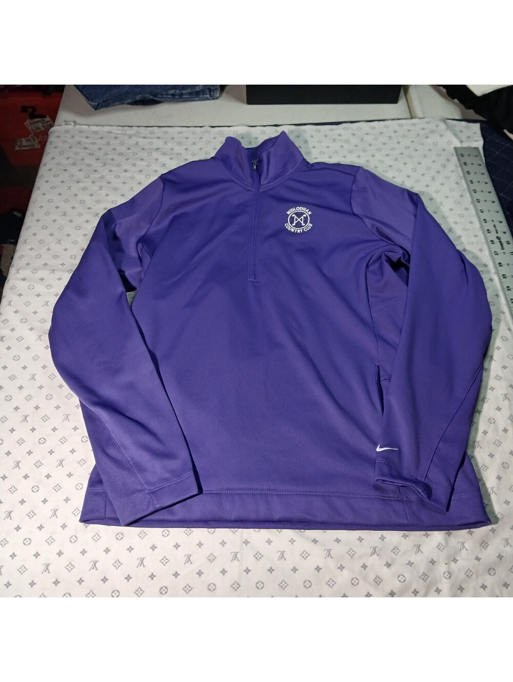 Nike Therma-FIT Purple Quarter-Zip Pullover Midlothian Country Club Logo Size XL